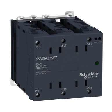 SSM3A325BD - Schneider Electric - Tahke modulaarne relee, Harmony, 25A, DIN rööbasteele paigaldatav, nullpinge lülitus, sisend 4...32V DC, väljund 48...600V AC