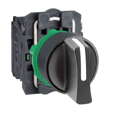 XB5AD33 - Schneider Electric - Valiklüliti, Harmony XB5, plastik, must, 22mm, 3 asendit, püsiv, 2 NO