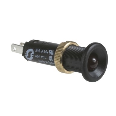 XVLA134 - Schneider Electric - Kontrolltuli, Harmony XVL, plastikust, punane, 8mm, väljaulatuv LED, faston pistikud, 24V DC