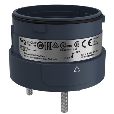 XVUZ01 - Schneider Electric - Kinnitusüksus moodulitornide valgustite jaoks, Harmony XVU, must, 60mm, 3 poldi otsekinnitus