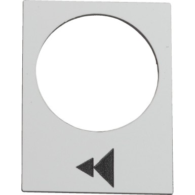 ZB2BY4903 - Schneider Electric - Märgistatud legend, Harmony XAC, nimeplaat, 30 x 40 mm, plastik, valge, 22 mm surunupp, must märgistatud topeltnooltega