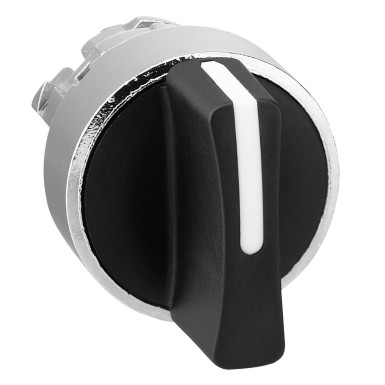 ZB4BD7 - Schneider Electric - Valiklüliti pea, Harmony XB4, metall, must, 22mm, 3 asendit, vedru tagasipöördumine vasakult keskele