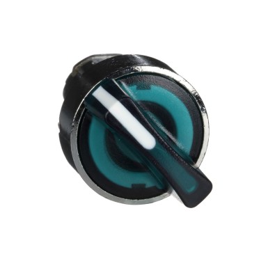 ZB4BK1233 - Schneider Electric - Pea valgustatud valikulüliti jaoks, Harmony XB4, metall, roheline käepide, 22mm, universaalne LED, 2 asendit, paigalepüsimine