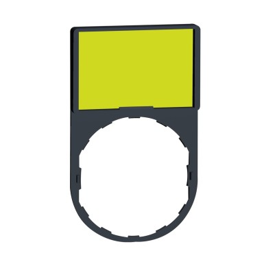 ZBY6102 - Schneider Electric - Legendihoidja 30x50mm, Harmony XB4, plastik, koos legendiga 18x27mm, 1 valge pool, 1 kollane pool, märgistamata.