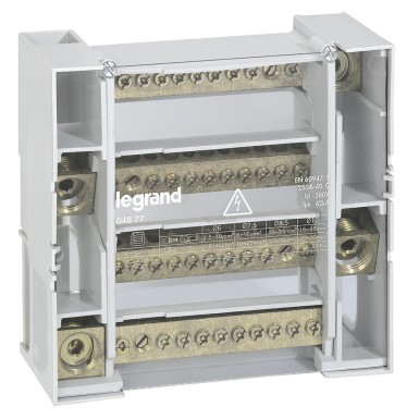 004877 - Legrand - Monobloc modular distribution block - 4P - 250 A - 12 connections