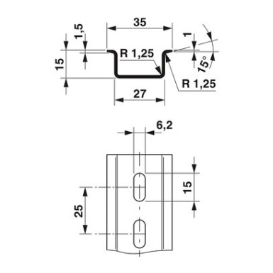 1207656 - NS 35/15 PERF 250MM - Phoenix Contact - NS 35/15 PERF 250MM - Phoenix Contact - 4