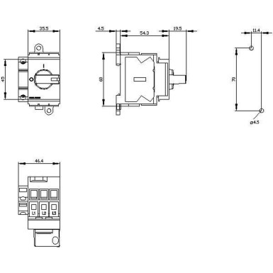 3LD3030-1TK11 - Lüliti-disainer 3LD3, Iu 16 A Pealüliti 3-pooluseline nimivõimsus AC-23 A 400V 7,5kW jaoks Paigaldamine jaotuskilpidesse, põhilüliti valimisnupuga must koos lisalülitiga 1OE + 1S - Siemens - Lüliti-disainer 3LD3, Iu 16 A Pealüliti 3-pooluseline nimivõimsus AC-23 A 400V 7,5kW jaoks Paigaldamine jaotuskilpidesse, põhilüliti valimisnupuga must koos lisalülitiga 1OE + 1S - Siemens - 1