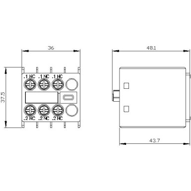 3RH2911-1HA03 - Eespool asuv abilüliti, 3 NC vooluühendus 1 NC, 1 NC, 1 NC 3RH ja 3RT kruviklemmile .1/ - Siemens - Eespool asuv abilüliti, 3 NC vooluühendus 1 NC, 1 NC, 1 NC 3RH ja 3RT kruviklemmile .1/ - Siemens - 0