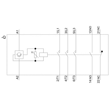 3RT2035-1NB30 - Võimsuskontaktor, AC-3 40 A, 18,5 kW / 400 V 1 NO + 1 NC, AC / DC 20-33 V, varistoriga, 3-pooluseline, suurus - Siemens - Võimsuskontaktor, AC-3 40 A, 18,5 kW / 400 V 1 NO + 1 NC, AC / DC 20-33 V, varistoriga, 3-pooluseline, suurus - Siemens - 1