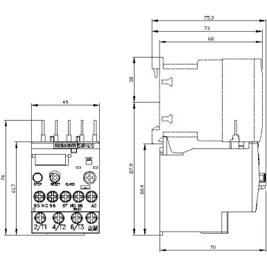 3RU2116-0AB0 - Ülekoormusrelee 0,11...0,16 A Termiline mootori kaitseks Suurus S00, klass 10 Kontaktori paigaldus Peamine - Siemens - Ülekoormusrelee 0,11...0,16 A Termiline mootori kaitseks Suurus S00, klass 10 Kontaktori paigaldus Peamine - Siemens - 1