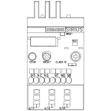 3RU2116-0AC0 - Ülekoormusrelee 0,11...0,16 A Termiline mootori kaitseks Suurus S00, klass 10 Kontaktori paigaldus Peamine - Siemens - Ülekoormusrelee 0,11...0,16 A Termiline mootori kaitseks Suurus S00, klass 10 Kontaktori paigaldus Peamine - Siemens - 5