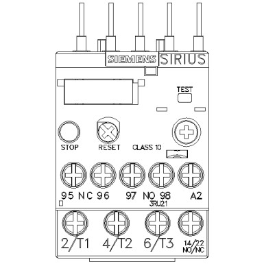 3RU2116-0BB0 - Ülekoormusrelee 0,14...0,20 A Termiline Mootori kaitseks Suurus S00, klass 10 Kontaktoriga paigaldamine Peakontaktori paigaldamine - Siemens - Ülekoormusrelee 0,14...0,20 A Termiline Mootori kaitseks Suurus S00, klass 10 Kontaktoriga paigaldamine Peakontaktori paigaldamine - Siemens - 3