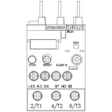 3RU2126-1CB0 - Ülekoormusrelee 1,8...2,5 A Termiline Mootori kaitseks Suurus S0, klass 10 Kontaktori paigaldus Peamine ci - Siemens - Ülekoormusrelee 1,8...2,5 A Termiline Mootori kaitseks Suurus S0, klass 10 Kontaktori paigaldus Peamine ci - Siemens - 4