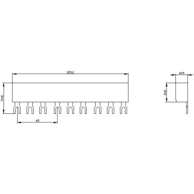 3RV1915-1BB - 3-faasilised rööpme Modulaarne vahekaugus 45 mm 3 lüliti jaoks Kahvlikujulised ühendused - Siemens - 3-faasilised rööpme Modulaarne vahekaugus 45 mm 3 lüliti jaoks Kahvlikujulised ühendused - Siemens - 1