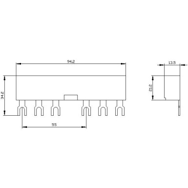 3RV1915-2AB - 3-faasilised ühenduskraanid Modulaarne vahekaugus 55 mm 2 lüliti ja lisaseadmete jaoks Kahvlikujulised ühendused - Siemens - 3-faasilised ühenduskraanid Modulaarne vahekaugus 55 mm 2 lüliti ja lisaseadmete jaoks Kahvlikujulised ühendused - Siemens - 1