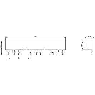 3RV1915-2BB - 3-faasilised ühendussiinid Modulaarne vahekaugus 55 mm 3 lülitile ja tarvikutele Kahvlikujulised ühendused - Siemens - 3-faasilised ühendussiinid Modulaarne vahekaugus 55 mm 3 lülitile ja tarvikutele Kahvlikujulised ühendused - Siemens - 0