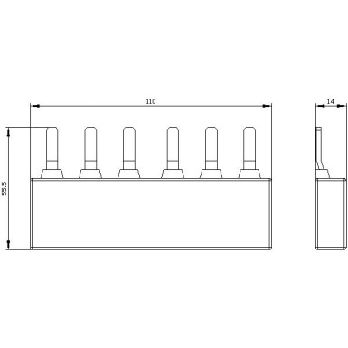 3RV1935-1A - 3-faasiline ühendussõlm 2 kaitselülitile Suurus S2 Modulaarne vahekaugus: 55 mm - Siemens - 3-faasiline ühendussõlm 2 kaitselülitile Suurus S2 Modulaarne vahekaugus: 55 mm - Siemens - 1