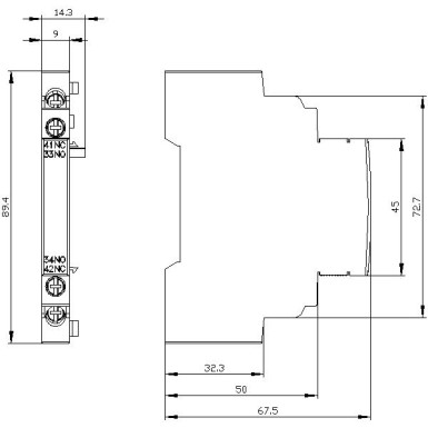 3RV2901-1A - Küljele paigaldatav abilüliti 1 NO+1 NC kruviklemm kaitselüliti 3RV2 jaoks. - Siemens - Küljele paigaldatav abilüliti 1 NO+1 NC kruviklemm kaitselüliti 3RV2 jaoks. - Siemens - 1