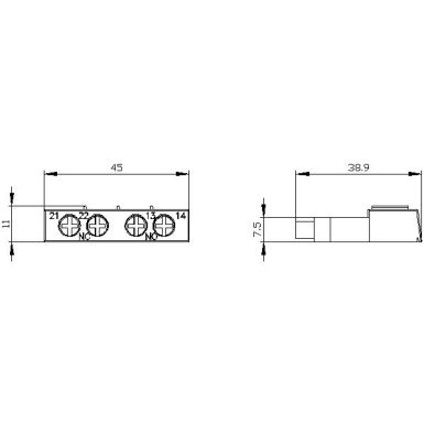 3RV2901-1E - Abilüliti põiki 1 NO+1 NC kruviklemm kaitselüliti 3RV2 jaoks. - Siemens - Abilüliti põiki 1 NO+1 NC kruviklemm kaitselüliti 3RV2 jaoks. - Siemens - 1