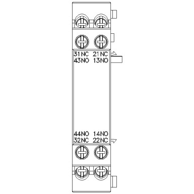 3RV2901-1J - Abilülitit saab paigaldada küljele 2 NO+2 NC kruviklemmiga kaitselüliti 3RV2 jaoks. - Siemens - Abilülitit saab paigaldada küljele 2 NO+2 NC kruviklemmiga kaitselüliti 3RV2 jaoks. - Siemens - 1