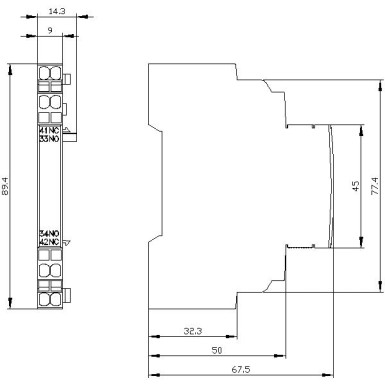 3RV2901-2A - Küljele paigaldatav abilüliti 1 NO+1 NC vedrustatud klemm kaitselüliti 3RV2 jaoks. - Siemens - Küljele paigaldatav abilüliti 1 NO+1 NC vedrustatud klemm kaitselüliti 3RV2 jaoks. - Siemens - 3