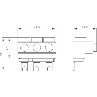 3RV2925-5AB - 3-faasiline toiteklemm 3-faasilise ühenduskarbiidi ühendamiseks ülevalt Suurus S00/S0 - Siemens - 3-faasiline toiteklemm 3-faasilise ühenduskarbiidi ühendamiseks ülevalt Suurus S00/S0 - Siemens - 2