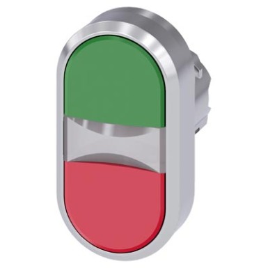 3SU1050-3AB42-0AA0 - Kaksiknupp, 22 mm, ümmargune, metall, läikiv, roheline, punane, surunupud, lamedad - Siemens - Kaksiknupp, 22 mm, ümmargune, metall, läikiv, roheline, punane, surunupud, lamedad - Siemens - 2