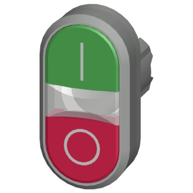 3SU1050-3AB42-0AK0 - Kaksiknupp, 22 mm, ümmargune, metall, läikiv, roheline: I, punane: O, surunupud, lamedad - Siemens - Kaksiknupp, 22 mm, ümmargune, metall, läikiv, roheline: I, punane: O, surunupud, lamedad - Siemens - 1