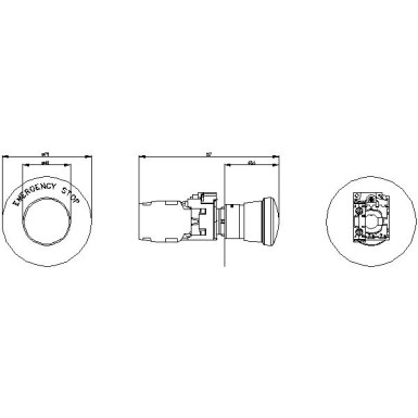 3SU1100-1HA20-1FG0 - EMERGENCY STOP seen-tüüpi vajutuspäästik, 22 mm, ümmargune, plastik, punane, 40 mm, positiivse lukustusega, akordioniga. - Siemens - EMERGENCY STOP seen-tüüpi vajutuspäästik, 22 mm, ümmargune, plastik, punane, 40 mm, positiivse lukustusega, akordioniga. - Siemens - 1