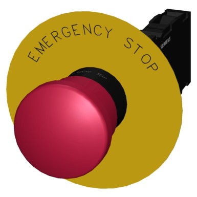 3SU1100-1HA20-1FG0 - EMERGENCY STOP seen-tüüpi vajutuspäästik, 22 mm, ümmargune, plastik, punane, 40 mm, positiivse lukustusega, akordioniga. - Siemens - EMERGENCY STOP seen-tüüpi vajutuspäästik, 22 mm, ümmargune, plastik, punane, 40 mm, positiivse lukustusega, akordioniga. - Siemens - 2