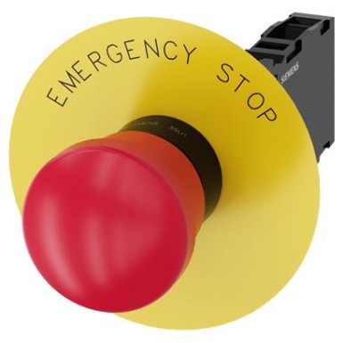 3SU1100-1HA20-1FG0 - EMERGENCY STOP seen-tüüpi vajutuspäästik, 22 mm, ümmargune, plastik, punane, 40 mm, positiivse lukustusega, akordioniga. - Siemens - EMERGENCY STOP seen-tüüpi vajutuspäästik, 22 mm, ümmargune, plastik, punane, 40 mm, positiivse lukustusega, akordioniga. - Siemens - 3