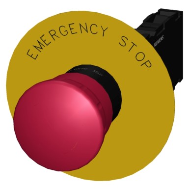 3SU1100-1HB20-1FG0 - EMERGENCY STOP seenenupp, 22 mm, ümmargune, plastist, punane, 40 mm, positiivse lukustusega, vastavalt EN-le. - Siemens - EMERGENCY STOP seenenupp, 22 mm, ümmargune, plastist, punane, 40 mm, positiivse lukustusega, vastavalt EN-le. - Siemens - 3