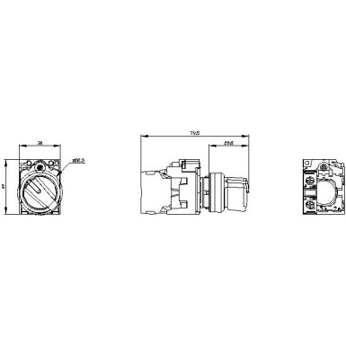 3SU1100-2BF60-1BA0 - Valikulüliti, valgustatud, 22 mm, ümmargune, plast, valge, valikulüliti, lühike, 2 lüliti positio - Siemens - Valikulüliti, valgustatud, 22 mm, ümmargune, plast, valge, valikulüliti, lühike, 2 lüliti positio - Siemens - 1