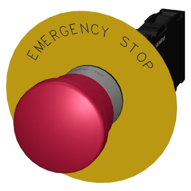 3SU1150-1HA20-1FG0 - EMERGENCY STOP seenenupp, 22 mm, ümmargune, metallist, läikiv, punane, 40 mm, positiivse lukustusega, acc. - Siemens - EMERGENCY STOP seenenupp, 22 mm, ümmargune, metallist, läikiv, punane, 40 mm, positiivse lukustusega, acc. - Siemens - 2