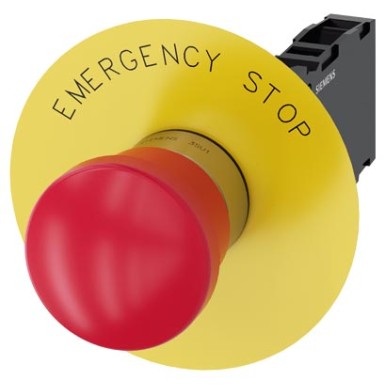 3SU1150-1HA20-1FG0 - EMERGENCY STOP seenenupp, 22 mm, ümmargune, metallist, läikiv, punane, 40 mm, positiivse lukustusega, acc. - Siemens - EMERGENCY STOP seenenupp, 22 mm, ümmargune, metallist, läikiv, punane, 40 mm, positiivse lukustusega, acc. - Siemens - 3