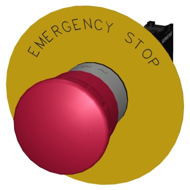 3SU1150-1HB20-1CG0 - EMERGENCY STOP seenenupp, 22 mm, ümmargune, metallist, läikiv, punane, 40 mm, positiivse lukustusega, acc. - Siemens - EMERGENCY STOP seenenupp, 22 mm, ümmargune, metallist, läikiv, punane, 40 mm, positiivse lukustusega, acc. - Siemens - 3