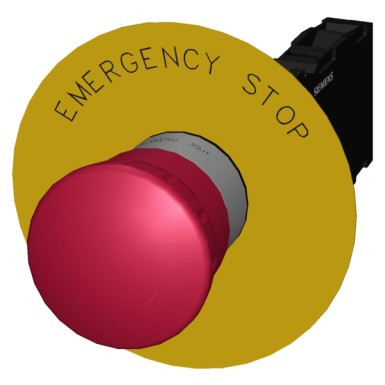 3SU1150-1HB20-1FG0 - EMERGENCY STOP seenenupp, 22 mm, ümmargune, metallist, läikiv, punane, 40 mm, positiivse lukustusega, acc. - Siemens - EMERGENCY STOP seenenupp, 22 mm, ümmargune, metallist, läikiv, punane, 40 mm, positiivse lukustusega, acc. - Siemens - 0