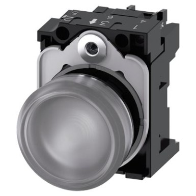 3SU1156-6AA70-1AA0 - Kontrolltuled, 22 mm, ümmargune, metall, läikiv, läbipaistev, läätsed, sile, koos hoidjaga, LED-moodul koos inte - Siemens - Kontrolltuled, 22 mm, ümmargune, metall, läikiv, läbipaistev, läätsed, sile, koos hoidjaga, LED-moodul koos inte - Siemens - 3