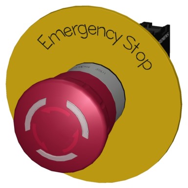 3SU1158-1HB20-1PT0 - EMERGENCY STOP seenenupp, valgustatav, 22 mm, ümmargune, metallist, läikiv, punane, 40 mm, positiivne la - Siemens - EMERGENCY STOP seenenupp, valgustatav, 22 mm, ümmargune, metallist, läikiv, punane, 40 mm, positiivne la - Siemens - 2