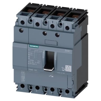 3VA1010-2ED42-0AA0 - 3VA10, In 100 A, Icu 16 kA / 415 V, ülevoolu väljalülitus TM210 (FTFM), Ir 100 A, Ii 10x In, ilma N-pooluse kaitseta, 4-pooluseline, eestpoolne ühendus - OEZ - 3VA10, In 100 A, Icu 16 kA / 415 V, ülevoolu väljalülitus TM210 (FTFM), Ir 100 A, Ii 10x In, ilma N-pooluse kaitseta, 4-pooluseline, eestpoolne ühendus - OEZ - 0