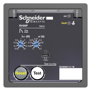 56292 - Jääkvoolu jälgimise relee, VigiPacT RH99P, 30mA-30A, 110/130VAC 50/60Hz, esipaneelile paigaldamine - Schneider Electric - Jääkvoolu jälgimise relee, VigiPacT RH99P, 30mA-30A, 110/130VAC 50/60Hz, esipaneelile paigaldamine - Schneider Electric - 0