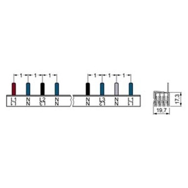 5ST3770-2 - Nööpkamm, 10 mm2 56 MW, 4-faasiline, lõigatav LS 2P ja RCBO 1P+N puutetundlik, ilma otsakorkideta - Siemens - Nööpkamm, 10 mm2 56 MW, 4-faasiline, lõigatav LS 2P ja RCBO 1P+N puutetundlik, ilma otsakorkideta - Siemens - 1