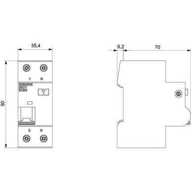 5SU1356-0KK06 - RCBO, 6 kA, 1P+N, tüüp AC, 30 mA, B-char, In: 6 A, Un AC: 230 V - Siemens - RCBO, 6 kA, 1P+N, tüüp AC, 30 mA, B-char, In: 6 A, Un AC: 230 V - Siemens - 1