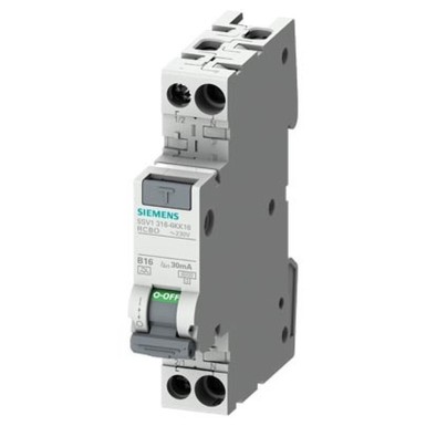 5SV1316-6KK06 - RCBO kompakt 1P+N 6 kA tüüp A 30 mA B6 - Siemens - RCBO kompakt 1P+N 6 kA tüüp A 30 mA B6 - Siemens - 0