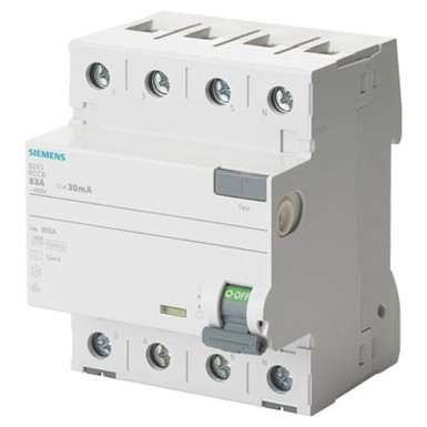 5SV3342-6 - Diferentsiaallüliti, 4-pooluseline, tüüp A, sisend: 25 A, 30 mA, vahelduvvool: 400 V. - Siemens - Diferentsiaallüliti, 4-pooluseline, tüüp A, sisend: 25 A, 30 mA, vahelduvvool: 400 V. - Siemens - 0