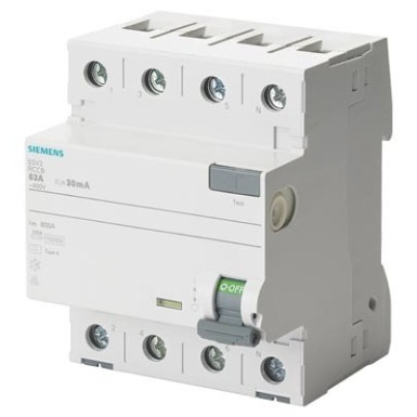 5SV3342-6GV01 - Diferentsiaallüliti, 4-pooluseline, tüüp A, In: 25 A, 30 mA, Un AC: 400 V, suur pakend 18 tk. - Siemens - Diferentsiaallüliti, 4-pooluseline, tüüp A, In: 25 A, 30 mA, Un AC: 400 V, suur pakend 18 tk. - Siemens - 0