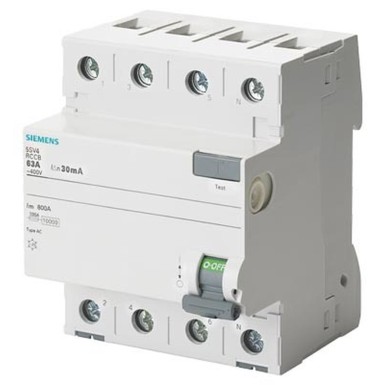 5SV4342-0GV01 - Diferentsiaallüliti, 4-pooluseline, tüüp AC, In: 25 A, 30 mA, Un AC: 400 V, suur pakend 18 tk. - Siemens - Diferentsiaallüliti, 4-pooluseline, tüüp AC, In: 25 A, 30 mA, Un AC: 400 V, suur pakend 18 tk. - Siemens - 0