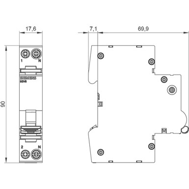 5SV6016-6KK06 - AFDD-MCB-kombineeritud kaitselüliti 230V, 6kA, 1+N, B, 6A Compact (1MW) - Siemens - AFDD-MCB-kombineeritud kaitselüliti 230V, 6kA, 1+N, B, 6A Compact (1MW) - Siemens - 1