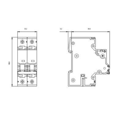 5SY4201-8 - Minikaitselüliti 400 V 10kA, 2-pooluseline, D, 1 A, D=70 mm - Siemens - Minikaitselüliti 400 V 10kA, 2-pooluseline, D, 1 A, D=70 mm - Siemens - 1