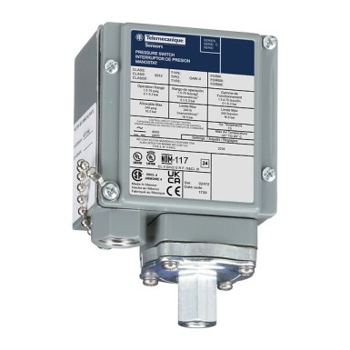 9012GCWM4 - Telemecanique - Pressure switch 9012G, adjustable scale, 2 thresholds, 270 to 9000 PSIG
